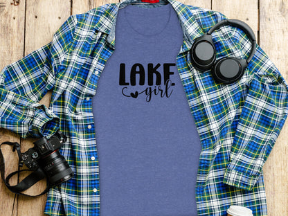Lake Heart Girl Graphic Summer Vacation Outfit T-Shirt T-Shirt - Outdoor & Adventure Collection - Mile Marker 16 Gear by Cloud 16 Clothing Co.