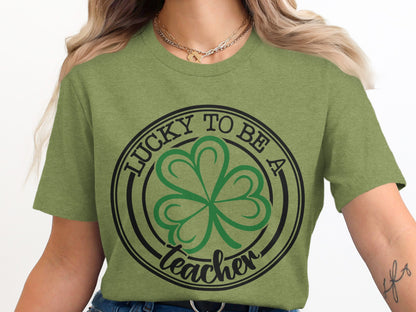 Lucky To Be A Teacher Graphic Tee Shirt Product