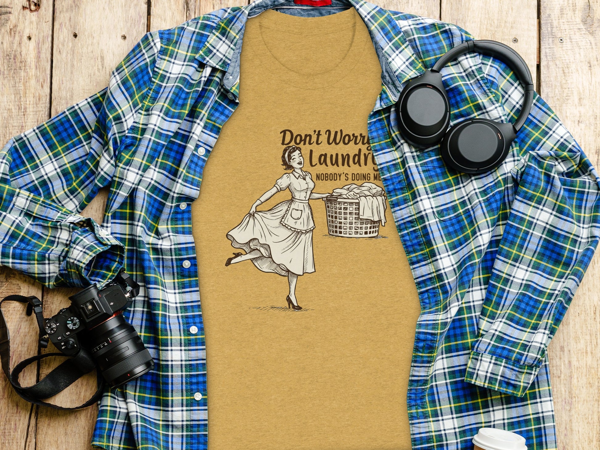 Don't Worry About Laundry Slogan Graphic Tee