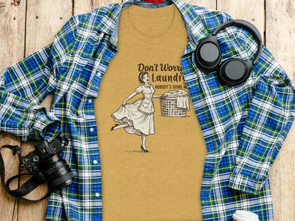 Don't Worry About Laundry Slogan Graphic Tee