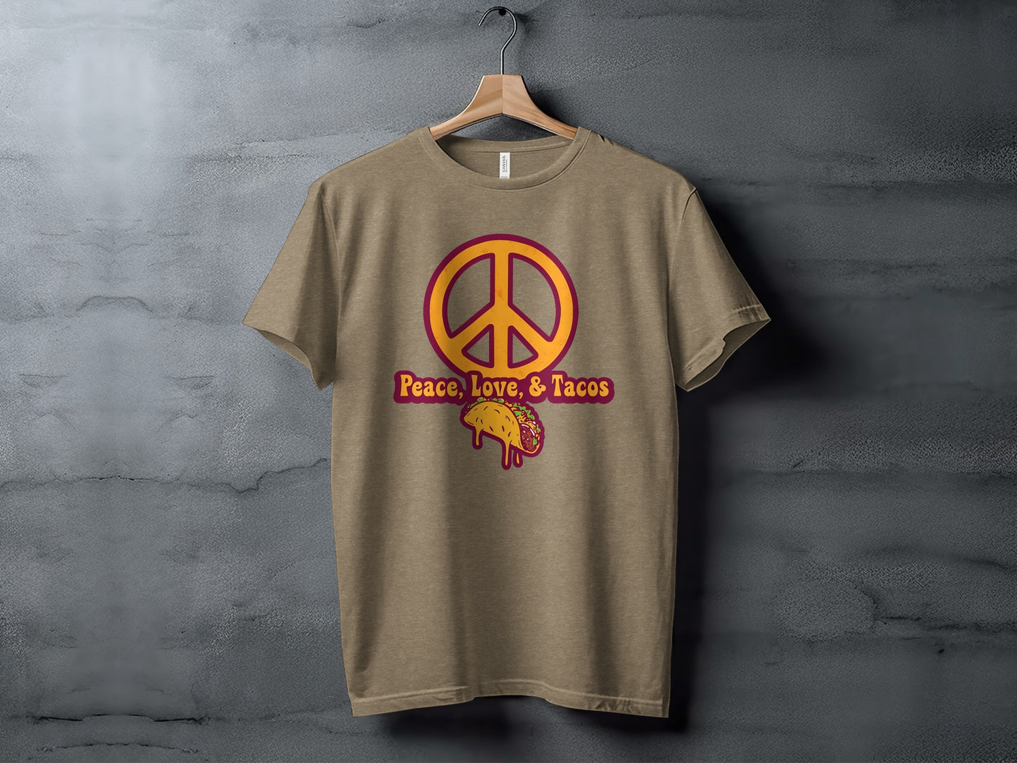 Peace Love and Tacos Graphic T-Shirt for Casual Wear