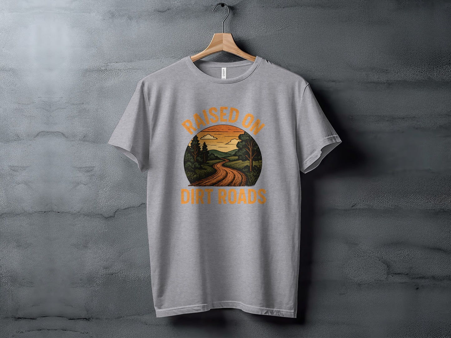 Raised On Dirt Roads Graphic T-Shirt for Outdoor Enthusiasts