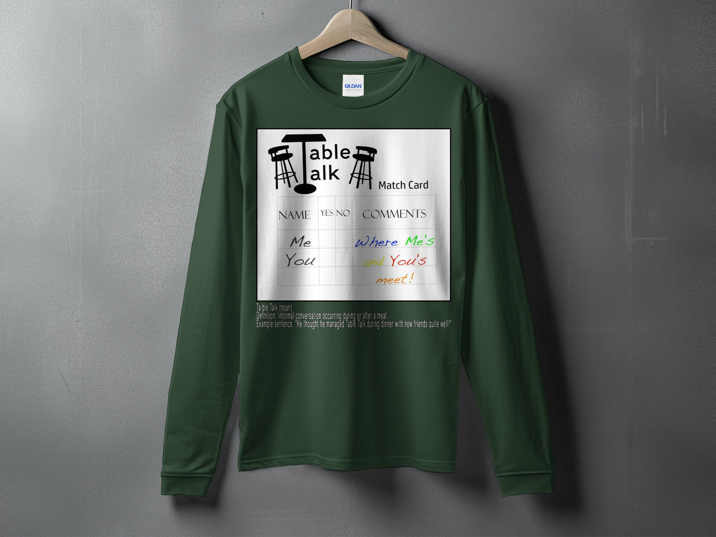 Table Talk Match Card Long-Sleeve Shirt
