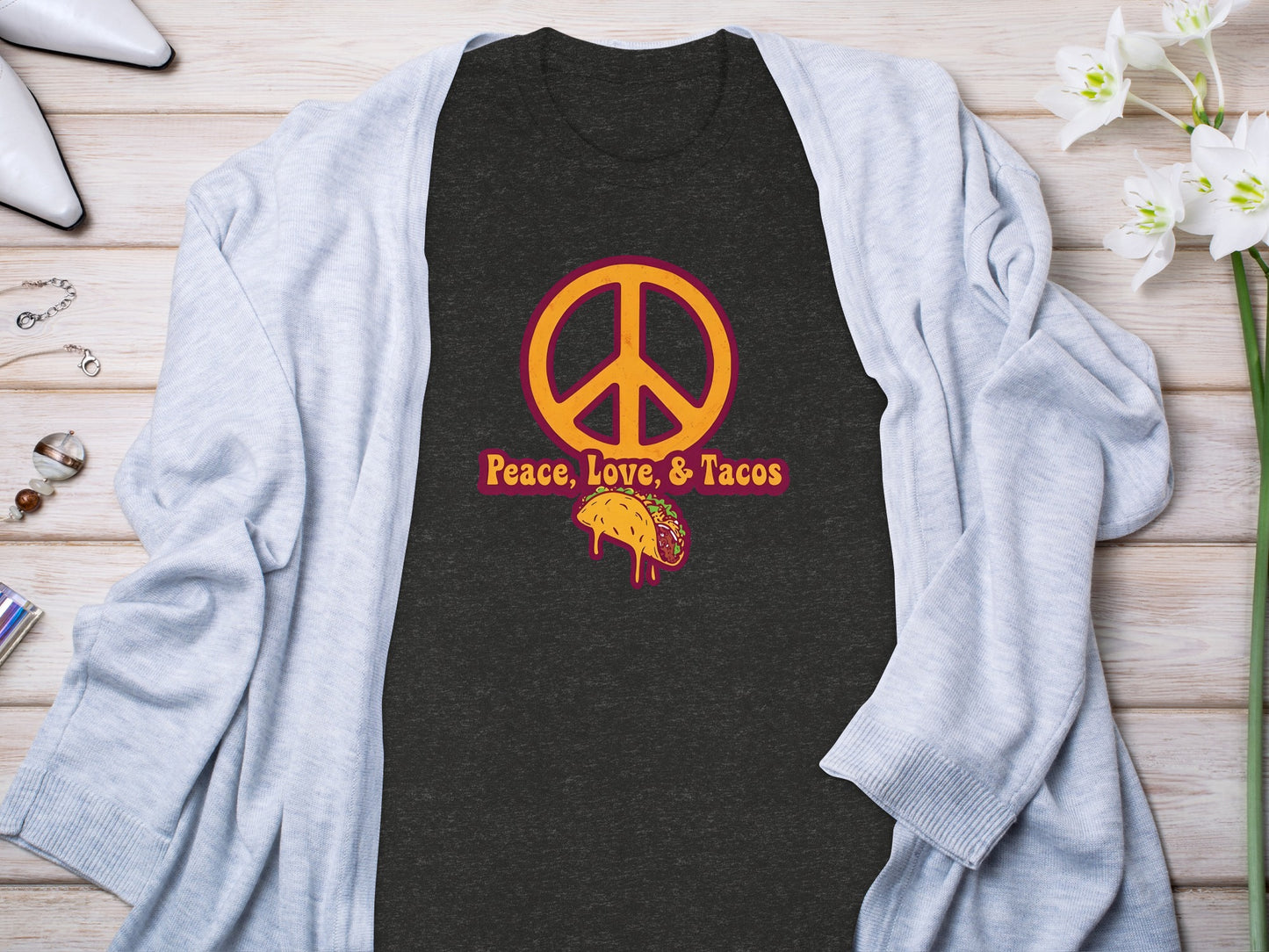 Peace Love & Tacos Graphic Tee Shirt Product