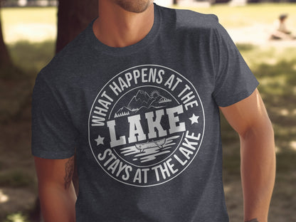 What Happens At The Lake Stays At The Lake Graphic T-Shirt T-Shirt - Outdoor & Adventure Collection - Mile Marker 16 Gear by Cloud 16 Clothing Co.