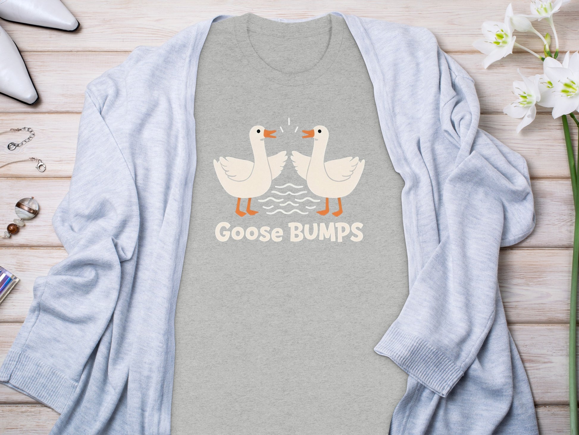 Goose Bumps Graphic Design Casual Wear Shirt