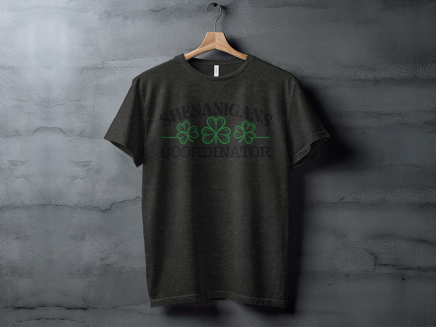 Shenanigans Coordinator with Clovers T-shirt