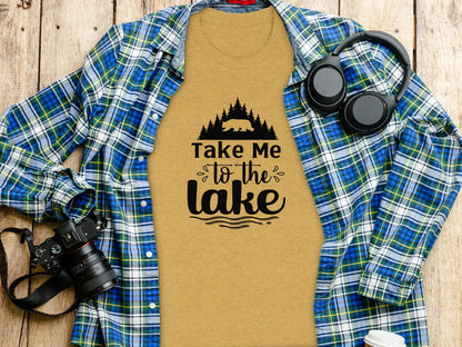 Take Me To the Lake Bear and Trees Design T-Shirt T-Shirt - Outdoor & Adventure Collection - Mile Marker 16 Gear by Cloud 16 Clothing Co.