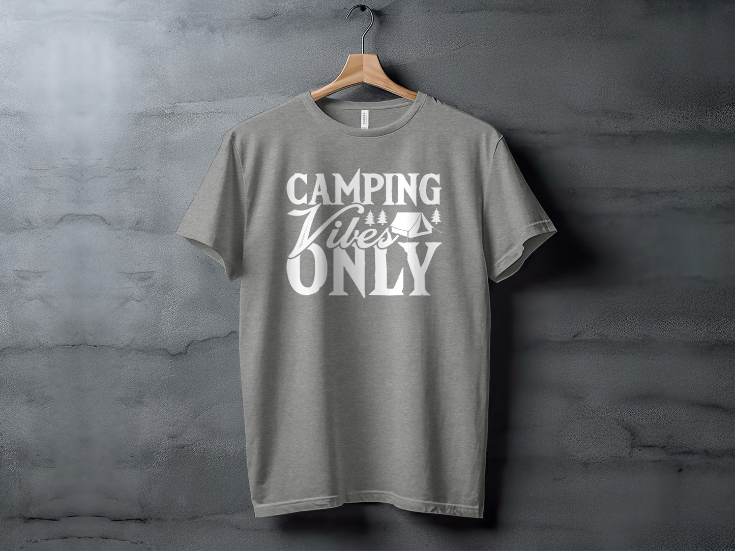 Camping Vibes Only With Tent Graphic Camping T-Shirt T-Shirt - Outdoor & Adventure Collection - Mile Marker 16 Gear by Cloud 16 Clothing Co.