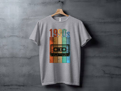 Vintage 1990s Cassette Graphic on Grey T-shirt