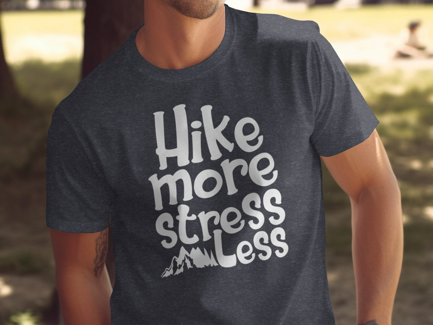 Hike More Stress Less Outdoor Adventure Design T-Shirt T-Shirt - Outdoor & Adventure Collection - Mile Marker 16 Gear by Cloud 16 Clothing Co.