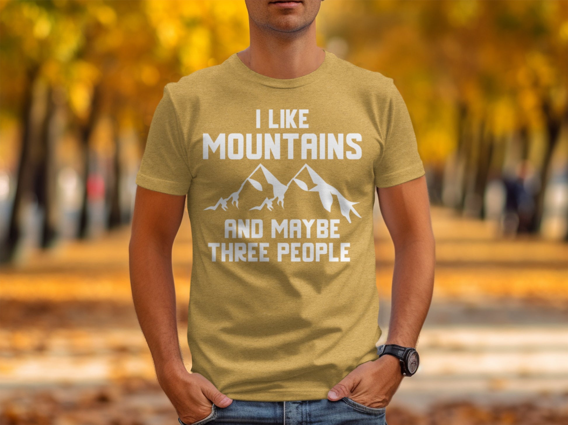 I Like Mountains And Maybe Three People Funny T-Shirt T-Shirt - Outdoor & Adventure Collection - Mile Marker 16 Gear by Cloud 16 Clothing Co.