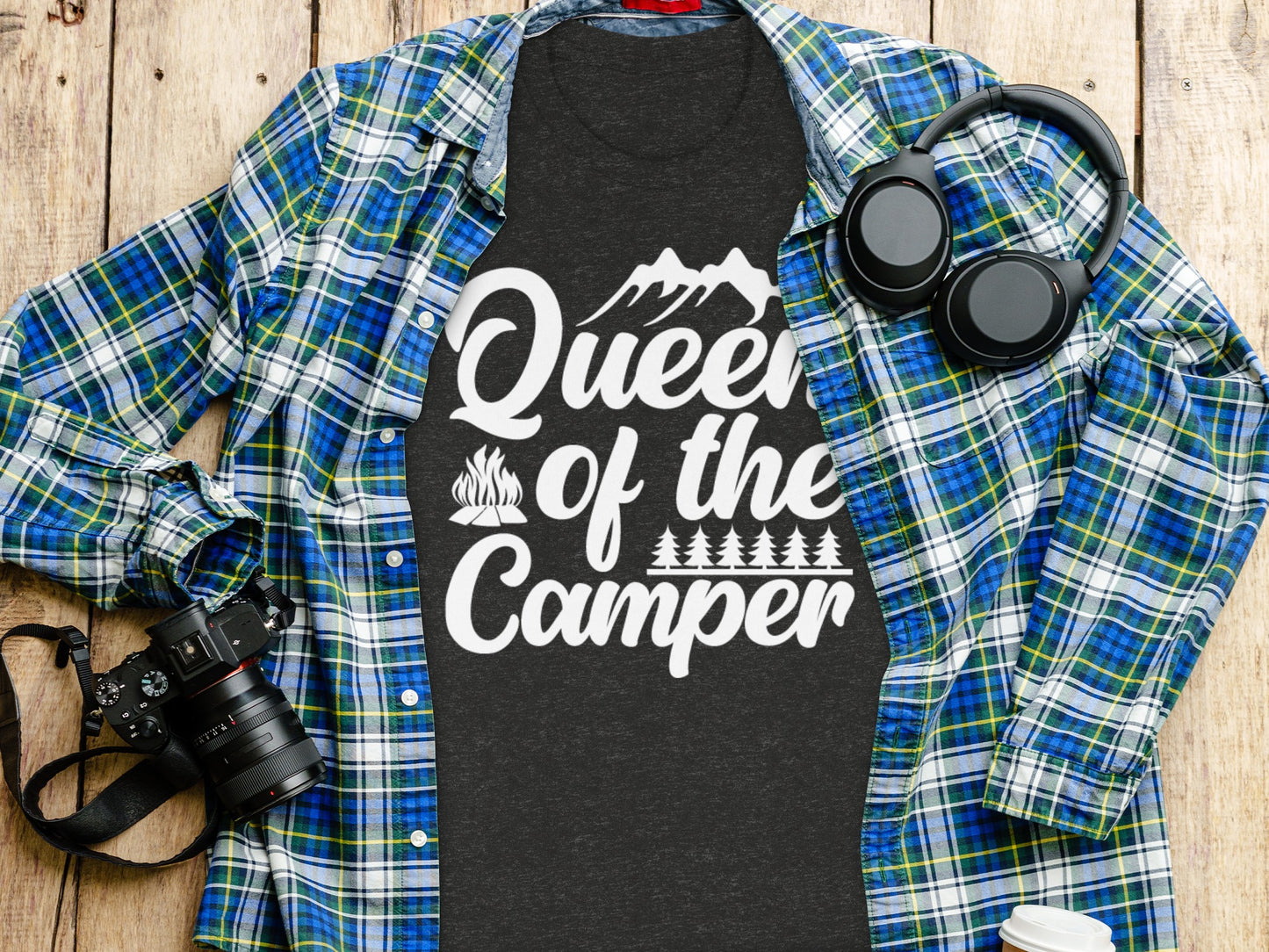 Queen of the Camper Graphic Print Camping Lover T-Shirt T-Shirt - Outdoor & Adventure Collection - Mile Marker 16 Gear by Cloud 16 Clothing Co.
