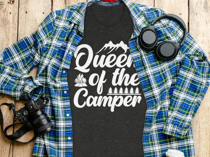 Queen of the Camper Graphic Print Camping Lover T-Shirt T-Shirt - Outdoor & Adventure Collection - Mile Marker 16 Gear by Cloud 16 Clothing Co.
