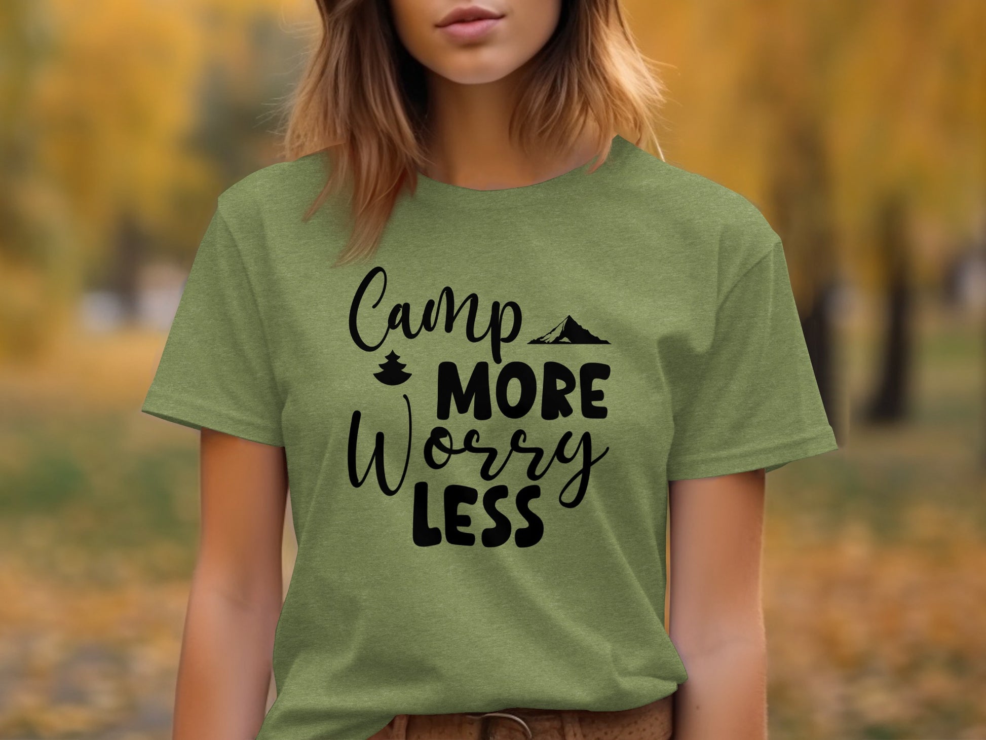 Camp More Worry Less Outdoor Adventure Graphic T-Shirt T-Shirt - Outdoor & Adventure Collection - Mile Marker 16 Gear by Cloud 16 Clothing Co.