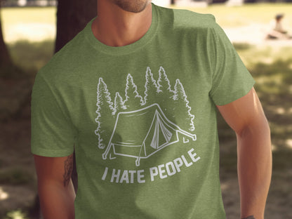 Introvert Camping Vacation Nature Tent and Hate People T-Shirt T-Shirt - Outdoor & Adventure Collection - Mile Marker 16 Gear by Cloud 16 Clothing Co.