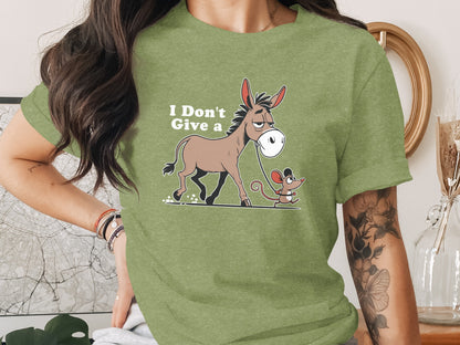 I Don't Give a Donkey Funny Graphic Tee Shirt