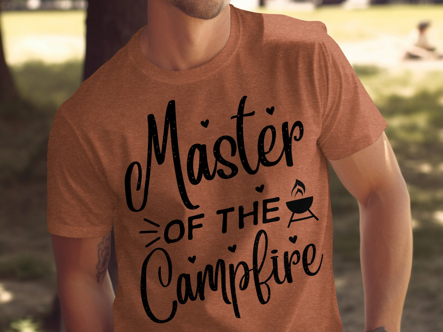 Master of The Campfire Design With Hearts T-Shirt T-Shirt - Outdoor & Adventure Collection - Mile Marker 16 Gear by Cloud 16 Clothing Co.