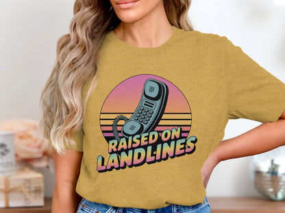 Raised on Landlines Retro Graphic Tee Shirt