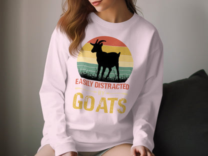 Easily Distracted By Goats Graphic Sweatshirt