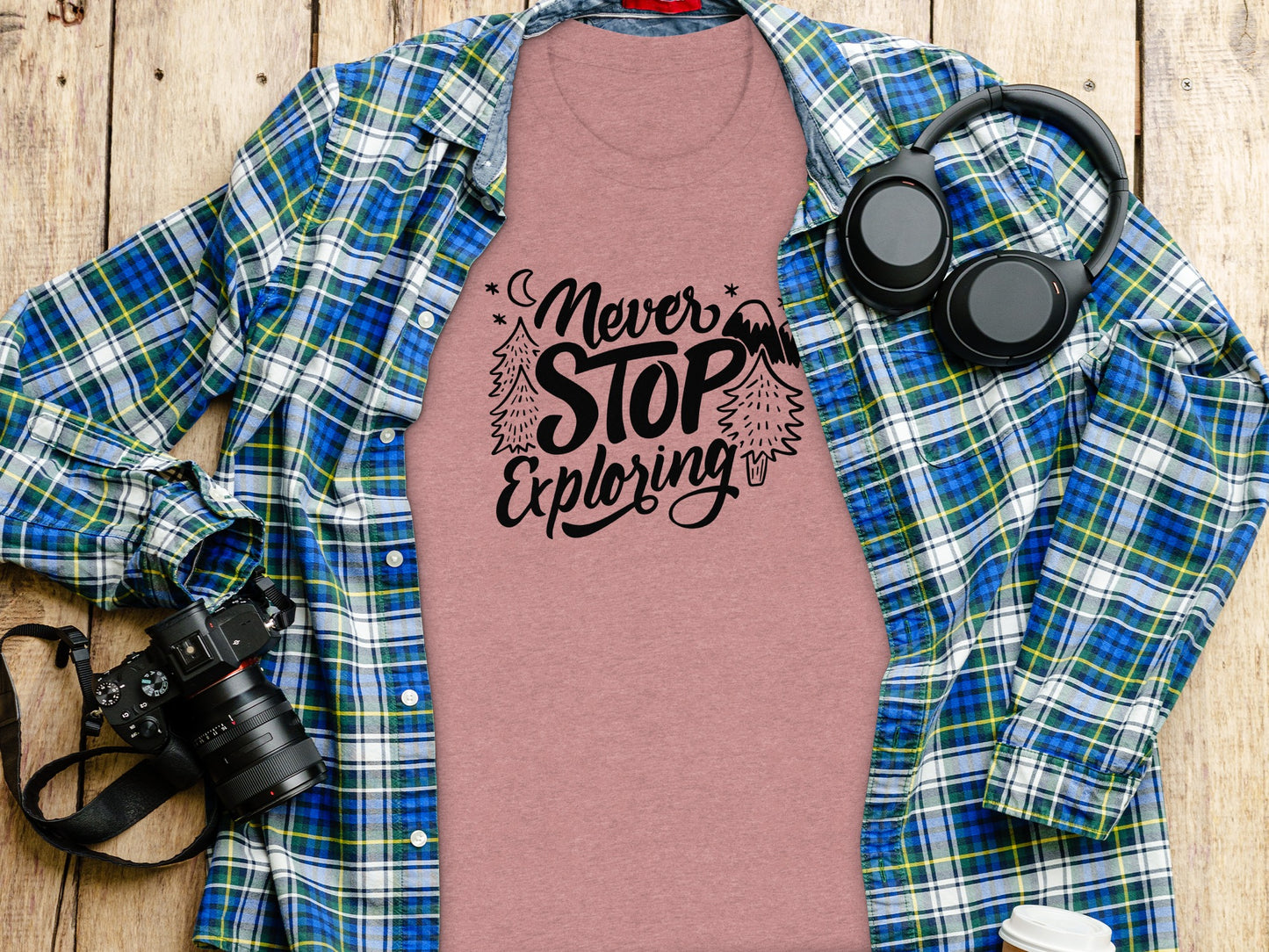 Never Stop Exploring Mountain Adventure Outdoors T-Shirt T-Shirt - Outdoor & Adventure Collection - Mile Marker 16 Gear by Cloud 16 Clothing Co.