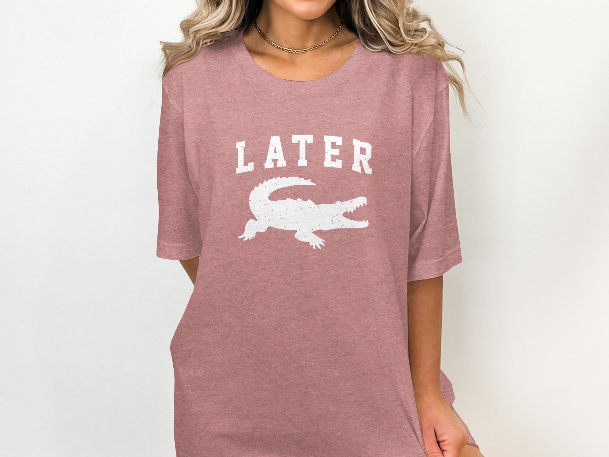 Later Alligator Graphic Printed Casual T-shirt
