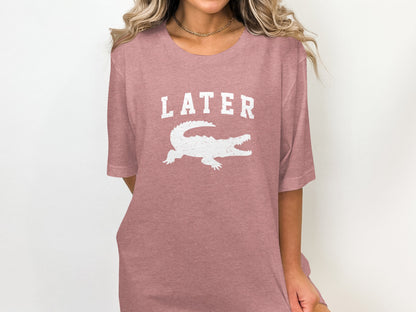 Later Alligator Graphic Printed Casual T-shirt