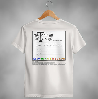 Fun Table Talk Match Card Design T-shirt