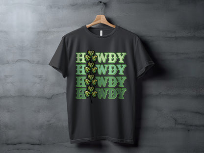 Howdy Howdy Howdy Stacked Clover Graphic Shirt