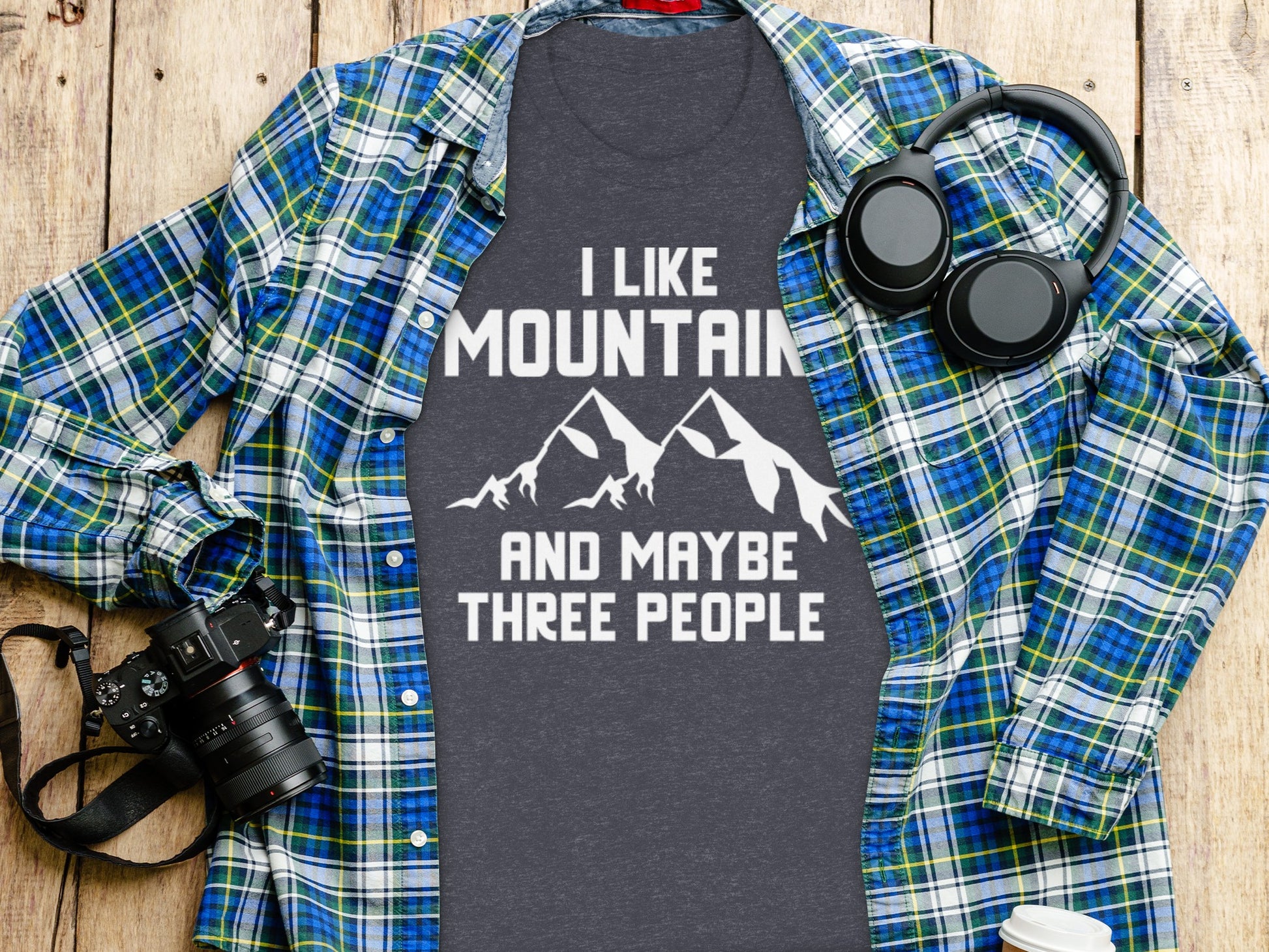 I Like Mountains And Maybe Three People Funny T-Shirt T-Shirt - Outdoor & Adventure Collection - Mile Marker 16 Gear by Cloud 16 Clothing Co.