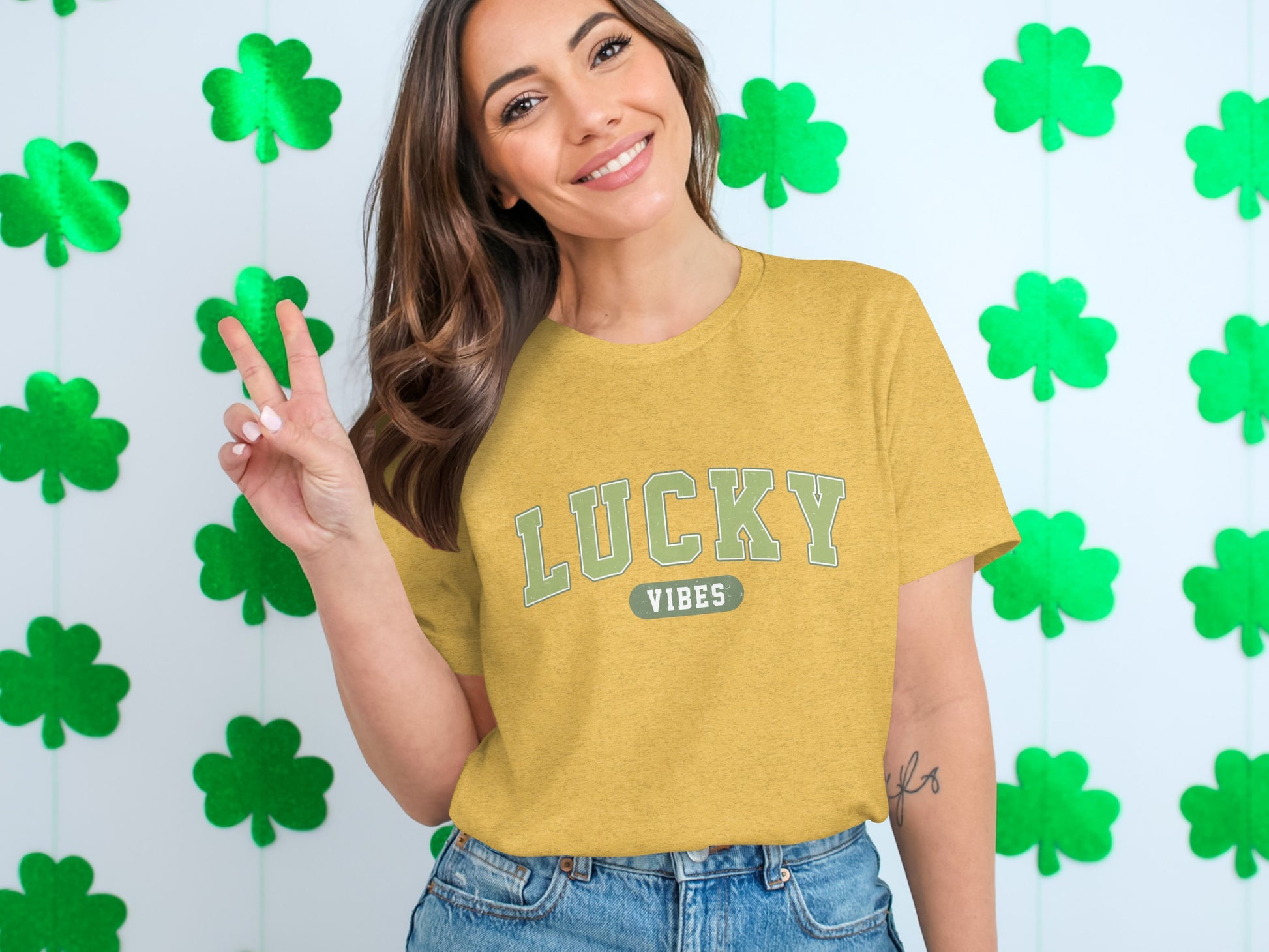 Lucky Vibes Graphic Tee Perfect for Celebrating