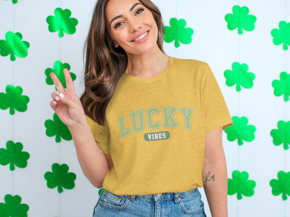 Lucky Vibes Graphic Tee Perfect for Celebrating