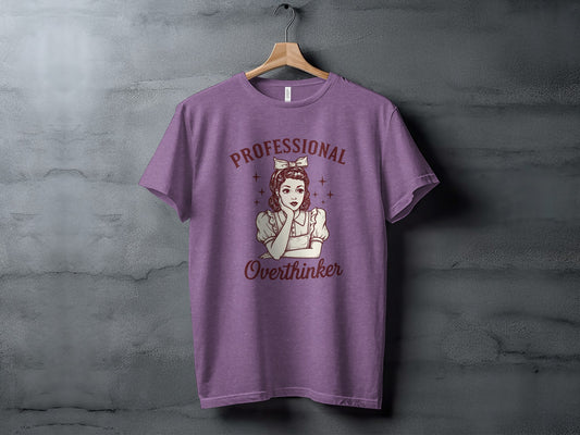 Professional Overthinker Purple Graphic T-Shirt