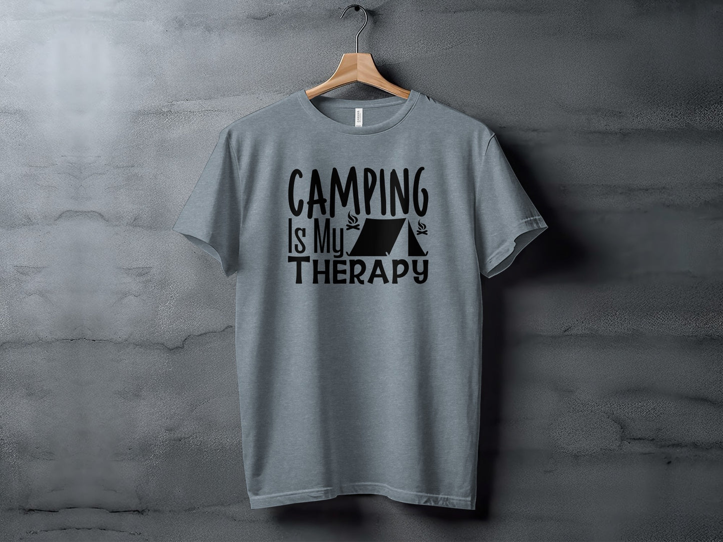 Camping Is My Therapy Tent Campfire Graphic T-Shirt T-Shirt - Outdoor & Adventure Collection - Mile Marker 16 Gear by Cloud 16 Clothing Co.