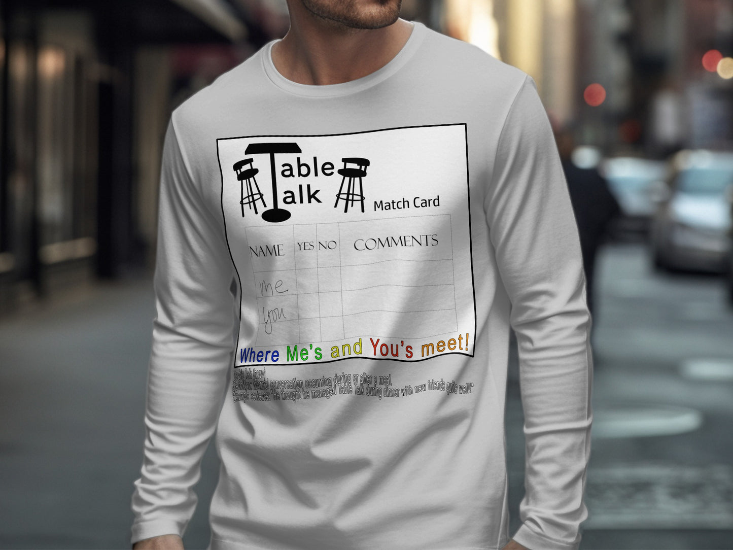 Table Talk Match Card Long Sleeve Shirt