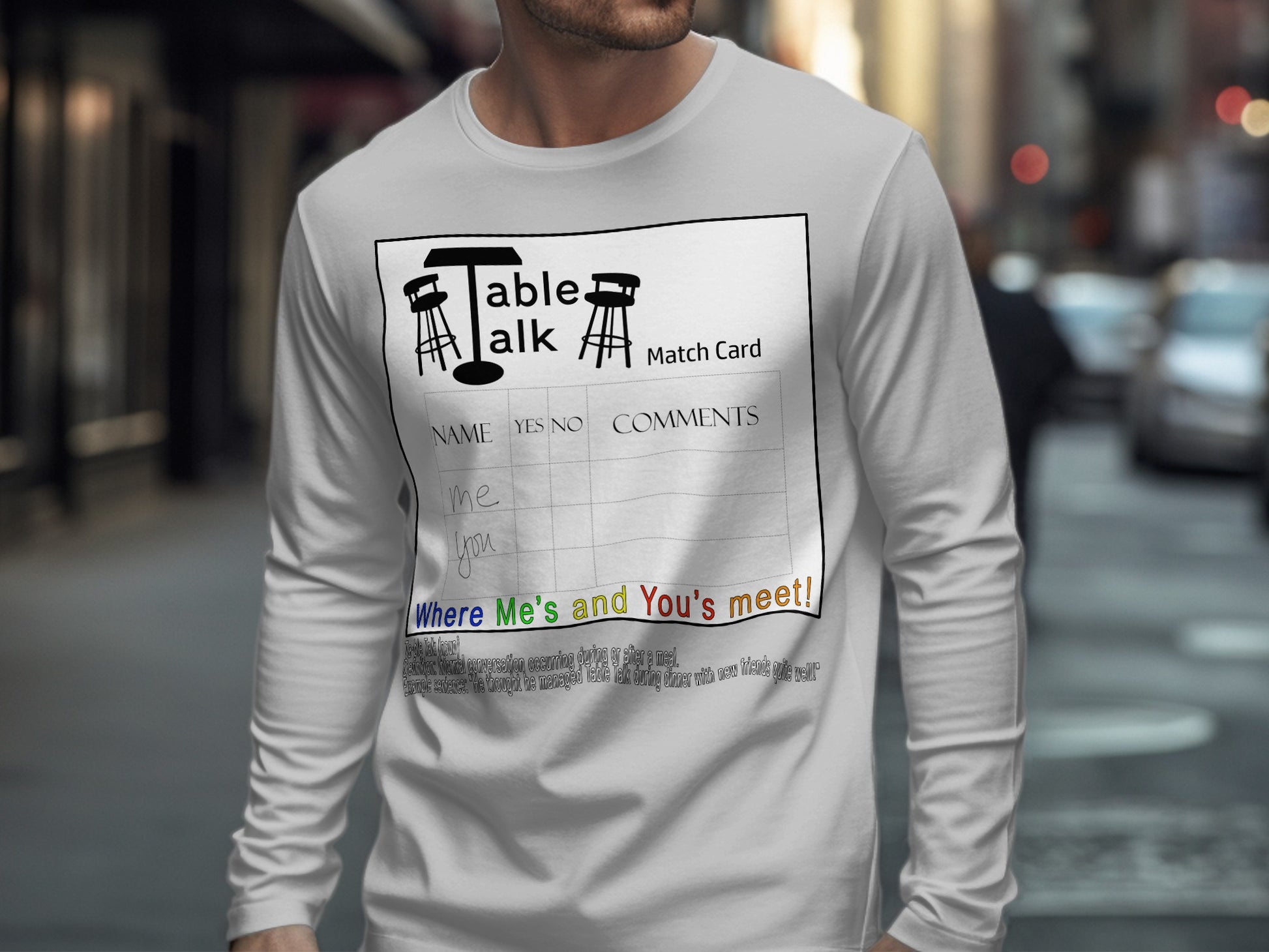 Table Talk Match Card Long Sleeve Shirt