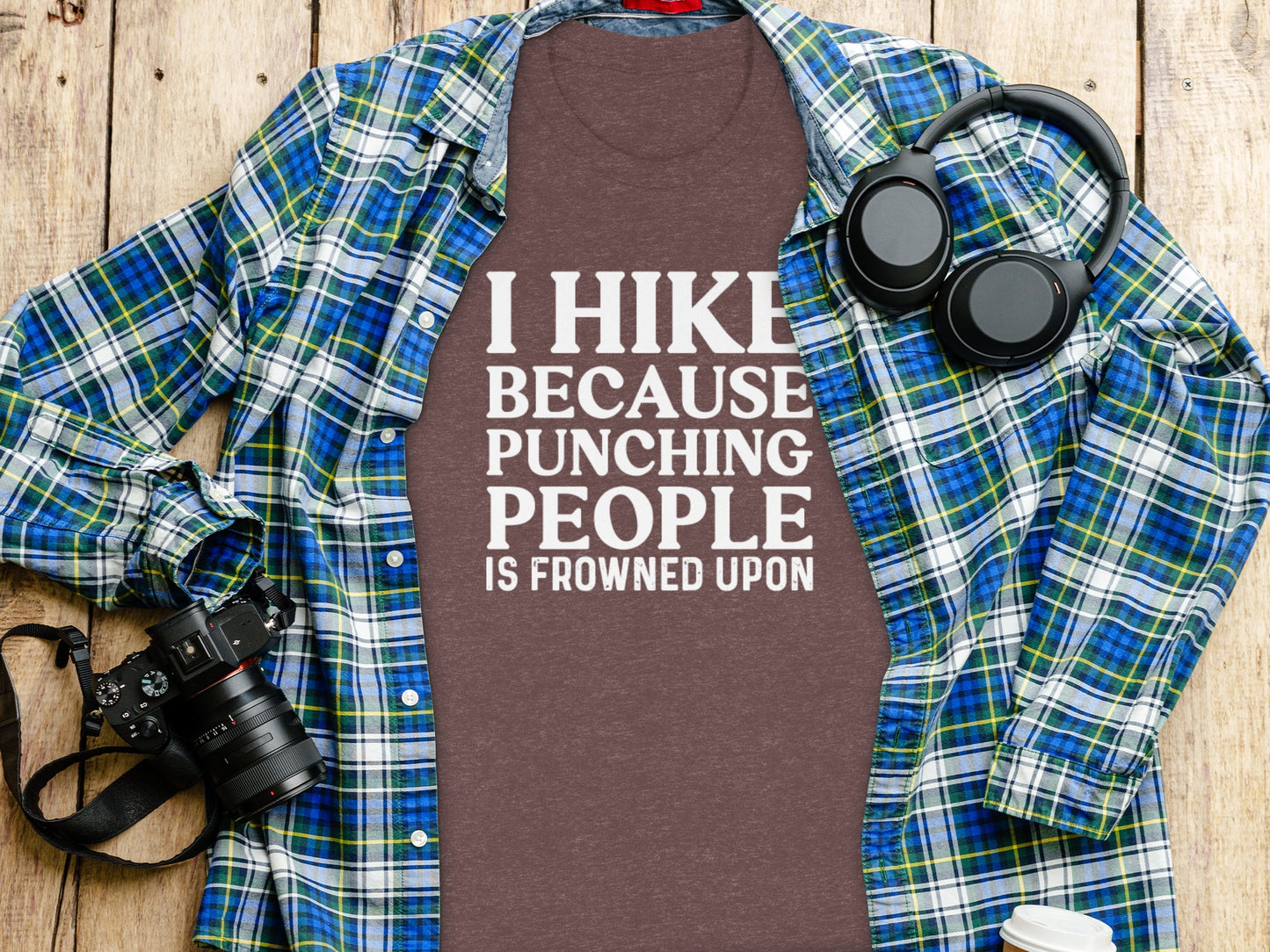 I Hike Because Punching People is Frowned Upon T-Shirt T-Shirt - Outdoor & Adventure Collection - Mile Marker 16 Gear by Cloud 16 Clothing Co.