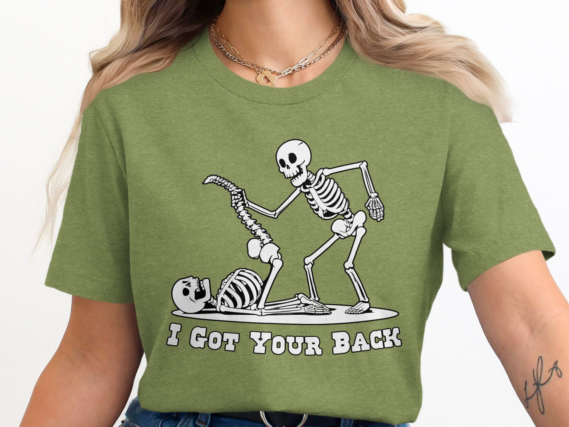 Funny Skeletons I Got Your Back Pun Shirt