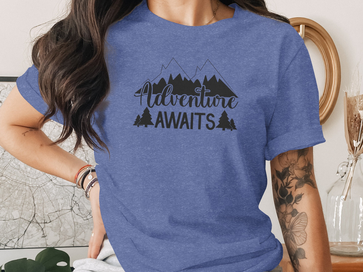 Adventure Awaits Mountains Nature Lover Graphic T-Shirt T-Shirt - Outdoor & Adventure Collection - Mile Marker 16 Gear by Cloud 16 Clothing Co.