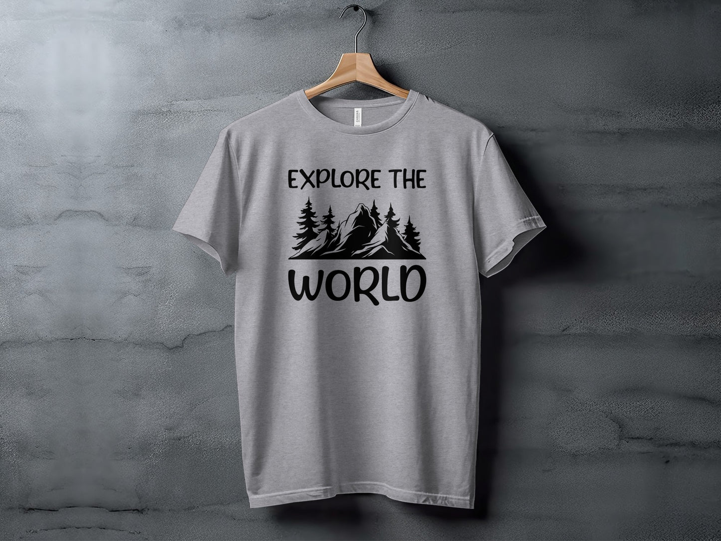 Explore The World Mountain Silhouette Hiking Adventure T-Shirt T-Shirt - Outdoor & Adventure Collection - Mile Marker 16 Gear by Cloud 16 Clothing Co.