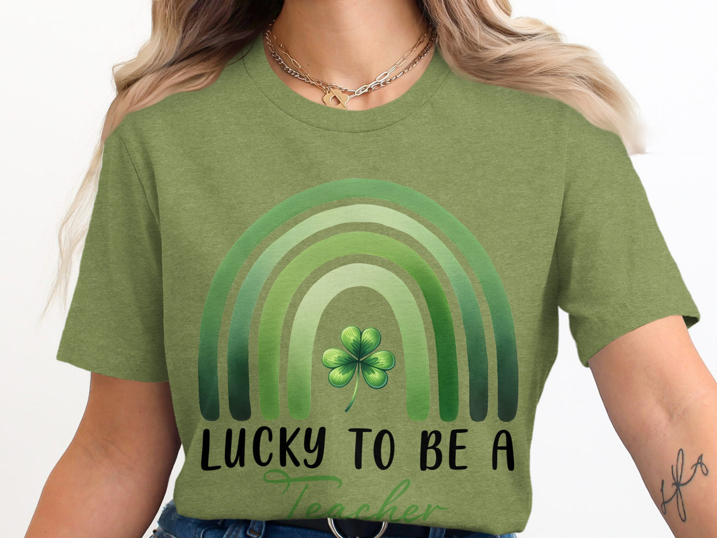 Lucky to Be a Teacher Graphic Tee for St. Patrick's Day