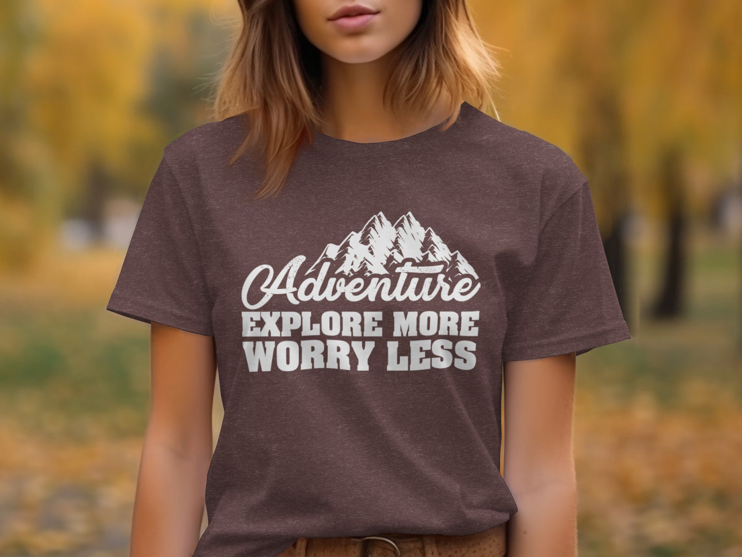 Adventure Explore More Worry Less Mountain Graphic T-Shirt T-Shirt - Outdoor & Adventure Collection - Mile Marker 16 Gear by Cloud 16 Clothing Co.