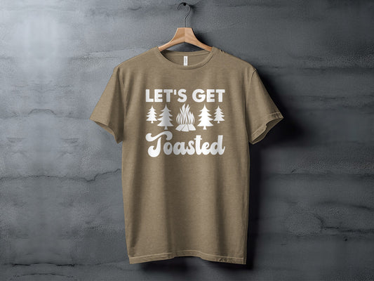 Lets Get Toasted Outdoors Bonfire Forest Fun T-Shirt T-Shirt - Outdoor & Adventure Collection - Mile Marker 16 Gear by Cloud 16 Clothing Co.
