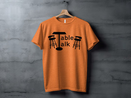Table Talk Design Graphic Orange T-Shirt