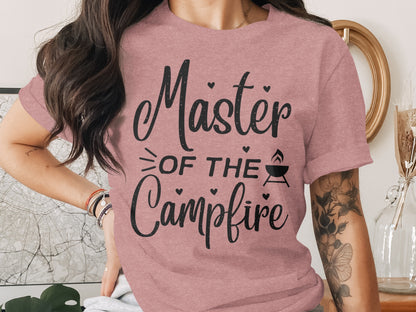 Master of The Campfire Design With Hearts T-Shirt T-Shirt - Outdoor & Adventure Collection - Mile Marker 16 Gear by Cloud 16 Clothing Co.
