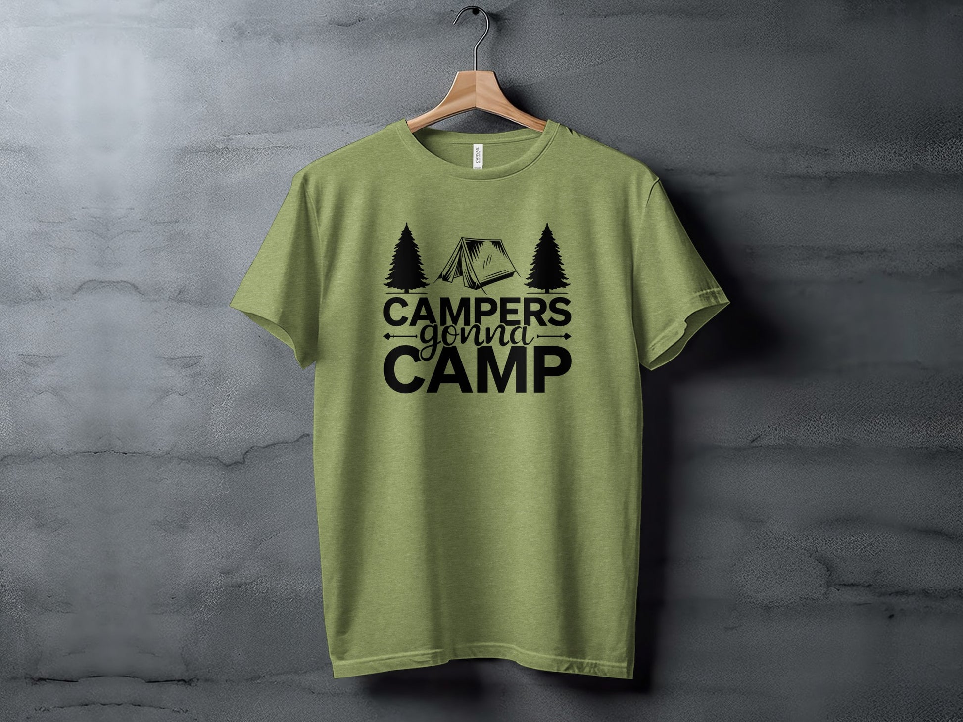 Campers Gonna Camp Tent and Trees Design Graphic T-Shirt T-Shirt - Outdoor & Adventure Collection - Mile Marker 16 Gear by Cloud 16 Clothing Co.