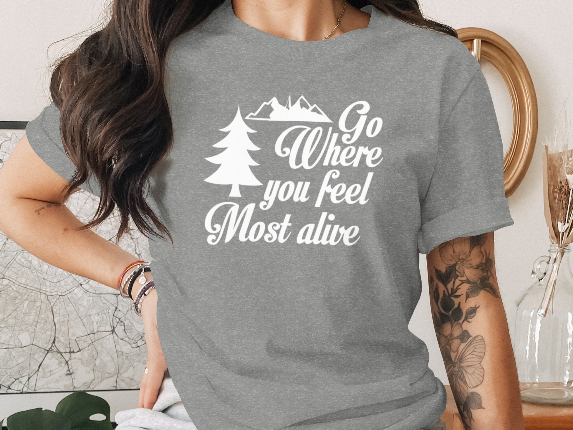 Go Where You Feel Most Alive Outdoors Adventure T-Shirt T-Shirt - Outdoor & Adventure Collection - Mile Marker 16 Gear by Cloud 16 Clothing Co.