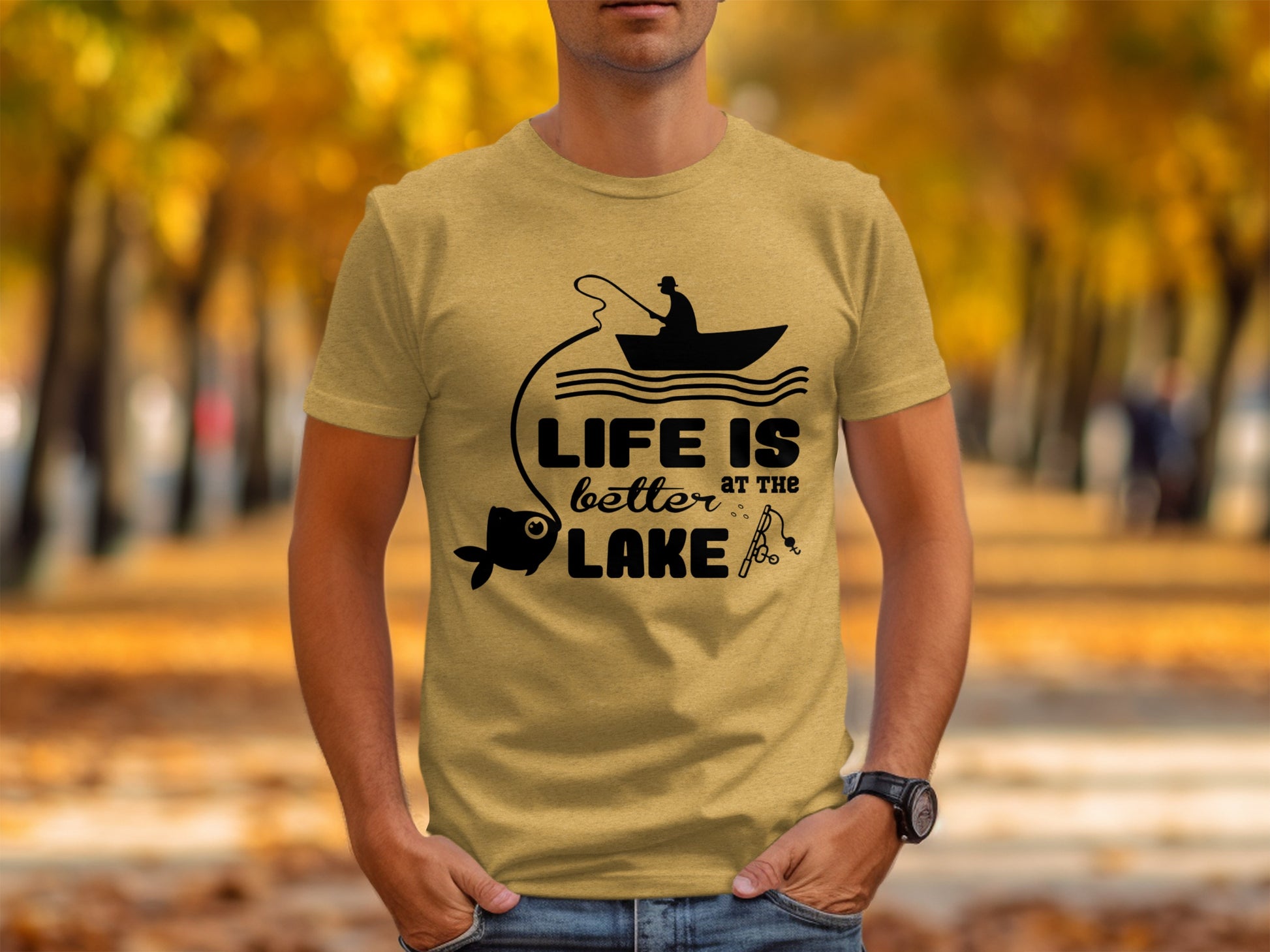 Life Is Better At The Lake Fishing Adventure Graphic T-Shirt T-Shirt - Outdoor & Adventure Collection - Mile Marker 16 Gear by Cloud 16 Clothing Co.