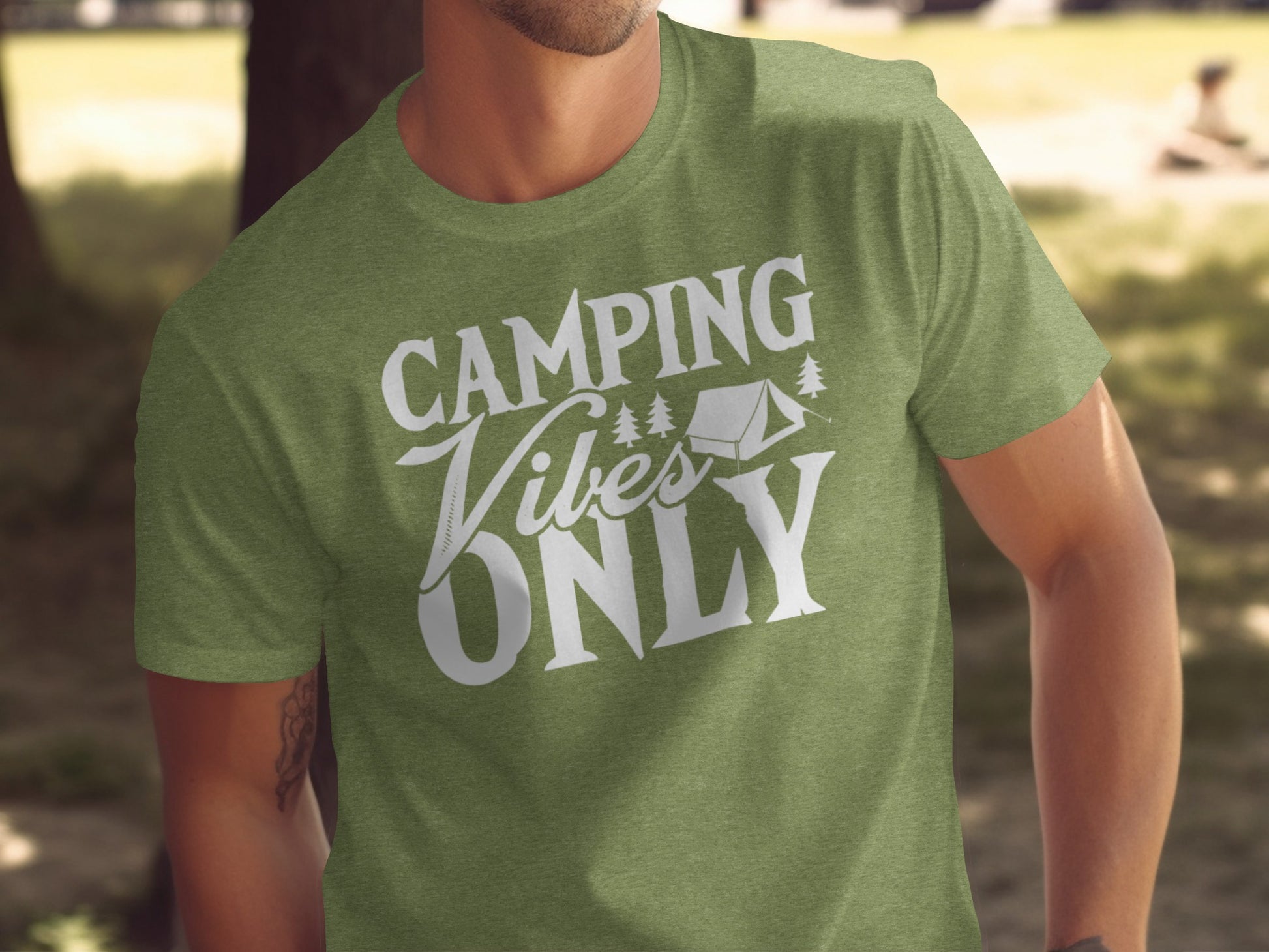 Camping Vibes Only With Tent Graphic Camping T-Shirt T-Shirt - Outdoor & Adventure Collection - Mile Marker 16 Gear by Cloud 16 Clothing Co.