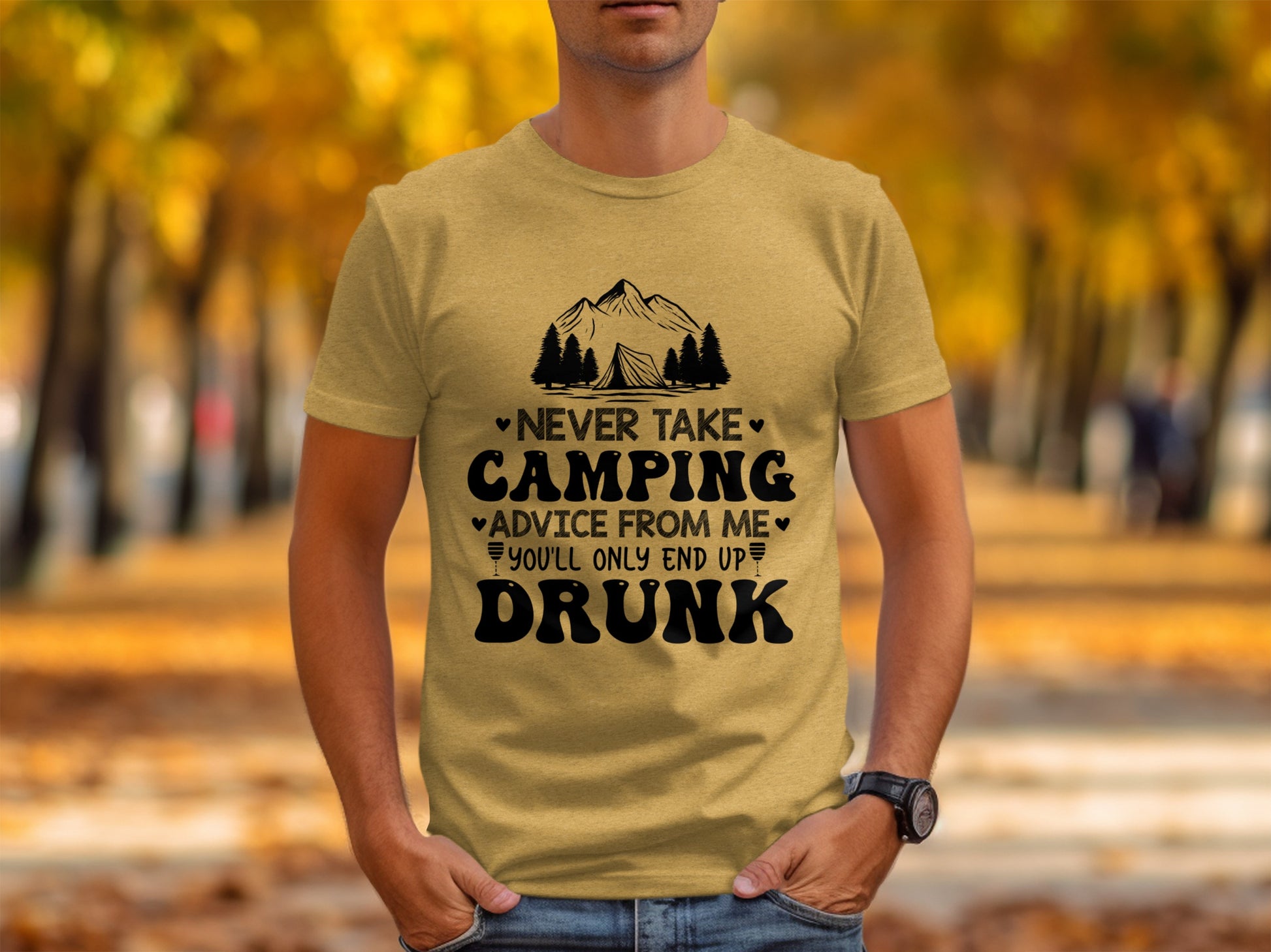 Never Take Camping Advice Funny Camping Slogan T-Shirt T-Shirt - Outdoor & Adventure Collection - Mile Marker 16 Gear by Cloud 16 Clothing Co.